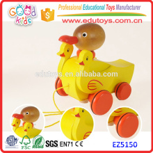 Bébé de haute qualité mignon petit corbeau Drag Yellow Duck Nouveaux jouets en bois